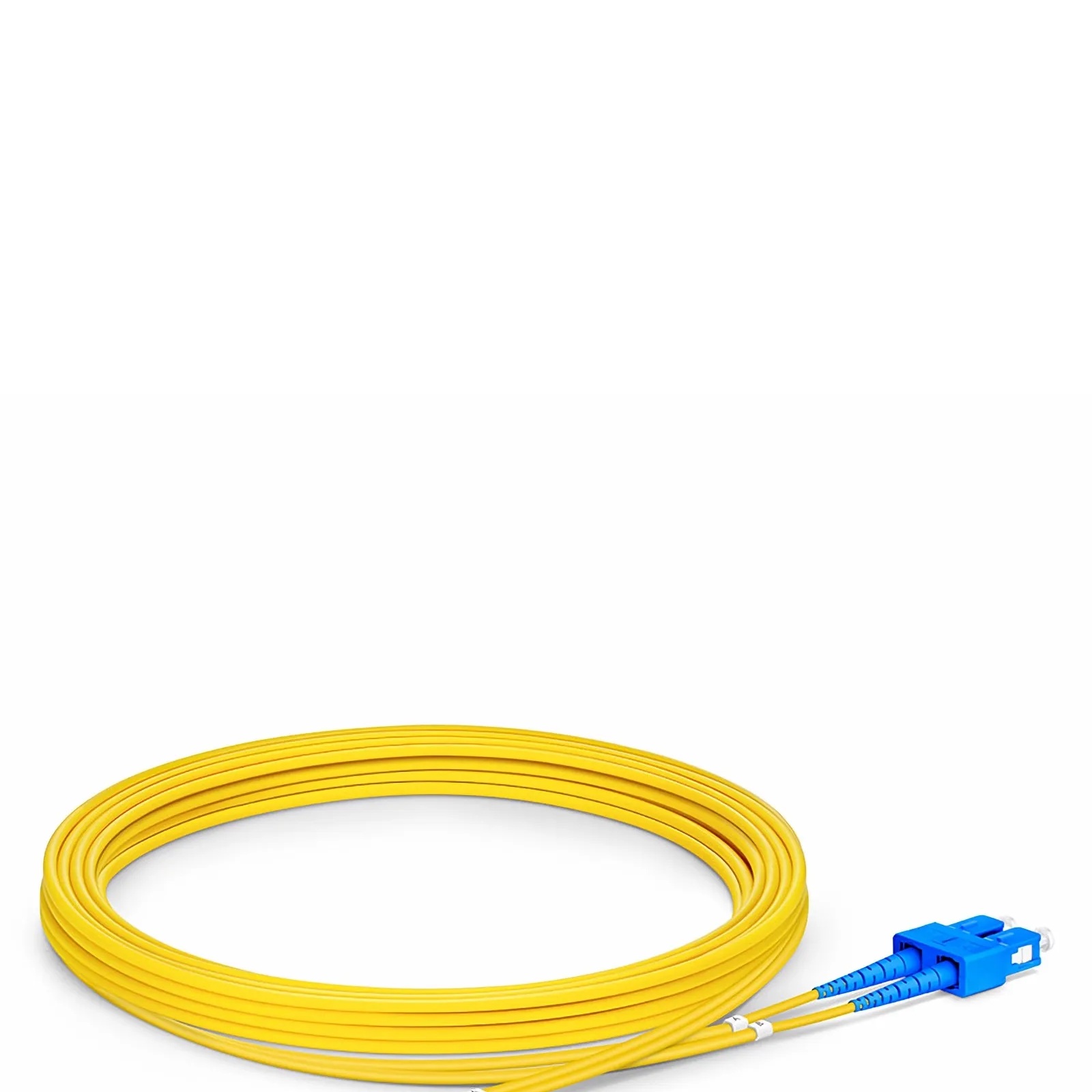 Cable de fibra óptica 3m (10ft) , 2 fibras, LC UPC dúplex a SC UPC dúplex, Monomodo (OS2), Riser (OFNR), 2.0mm, Búfer ajustado, Amarillo - Image 2